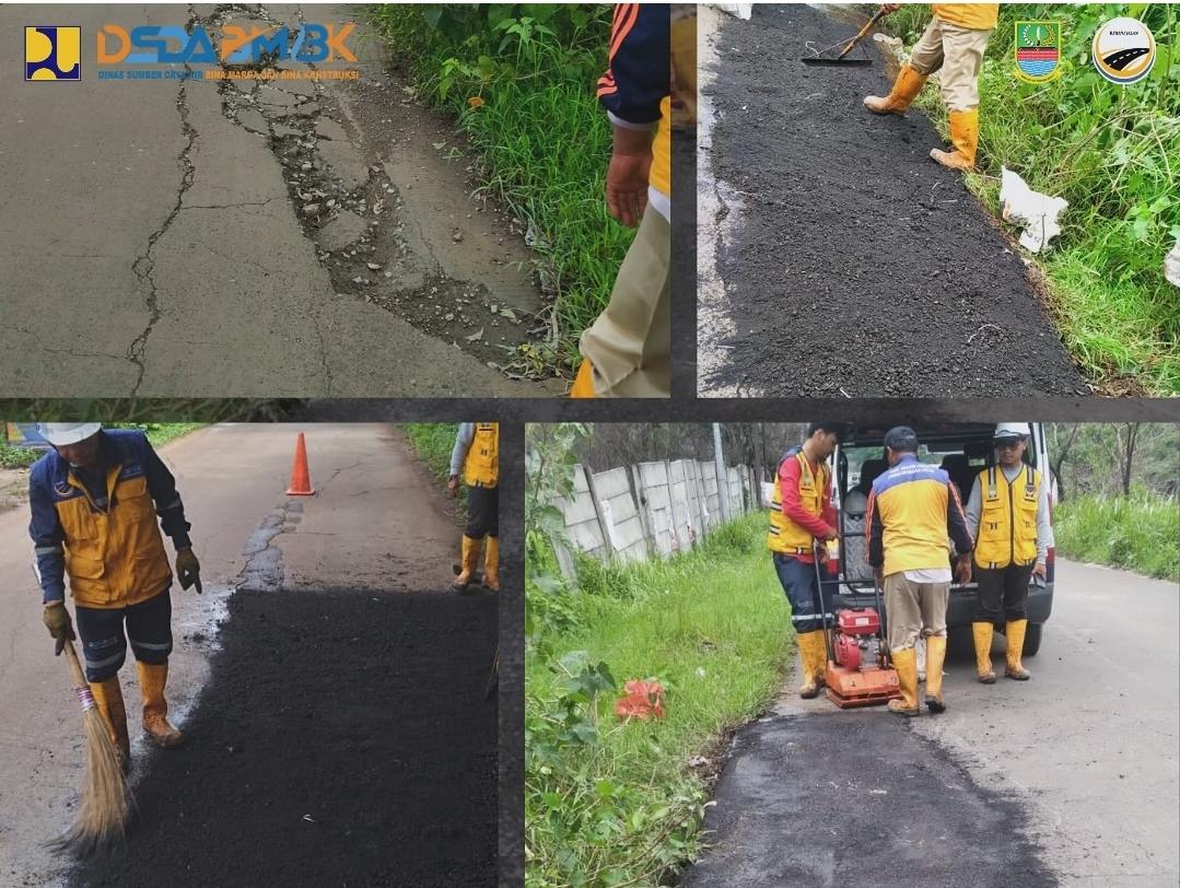 Perbaikan Jalan di Kabupaten Bekasi melalui Tim URC Berani Jalan Dinas SDABMBK