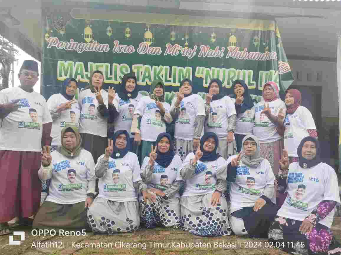 Deklarasi Ibu Pengajian Majelis Ta’lim di Rawagebang Cikarang Timur Dukung H.Nurhasan SH, Caleg no 2 DPRD Kabupaten Bekasi