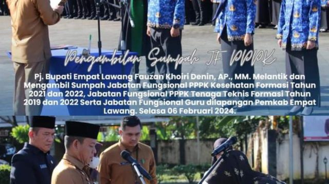 Pauzan Khoiri Denin, AP,.MM, Pj Bupati Empat Lawang Lantik Peserta PPPK Sebanyak 576 Orang