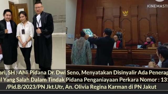 Ahli Pidana : Diduga Penerapan Pasal Salah Kasus Penganiayaan Olivia di PN Jakpus?