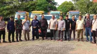 PPK di dampingi Camat Karang Bahagia pelepasan pendistribusian Logistik ke Desa