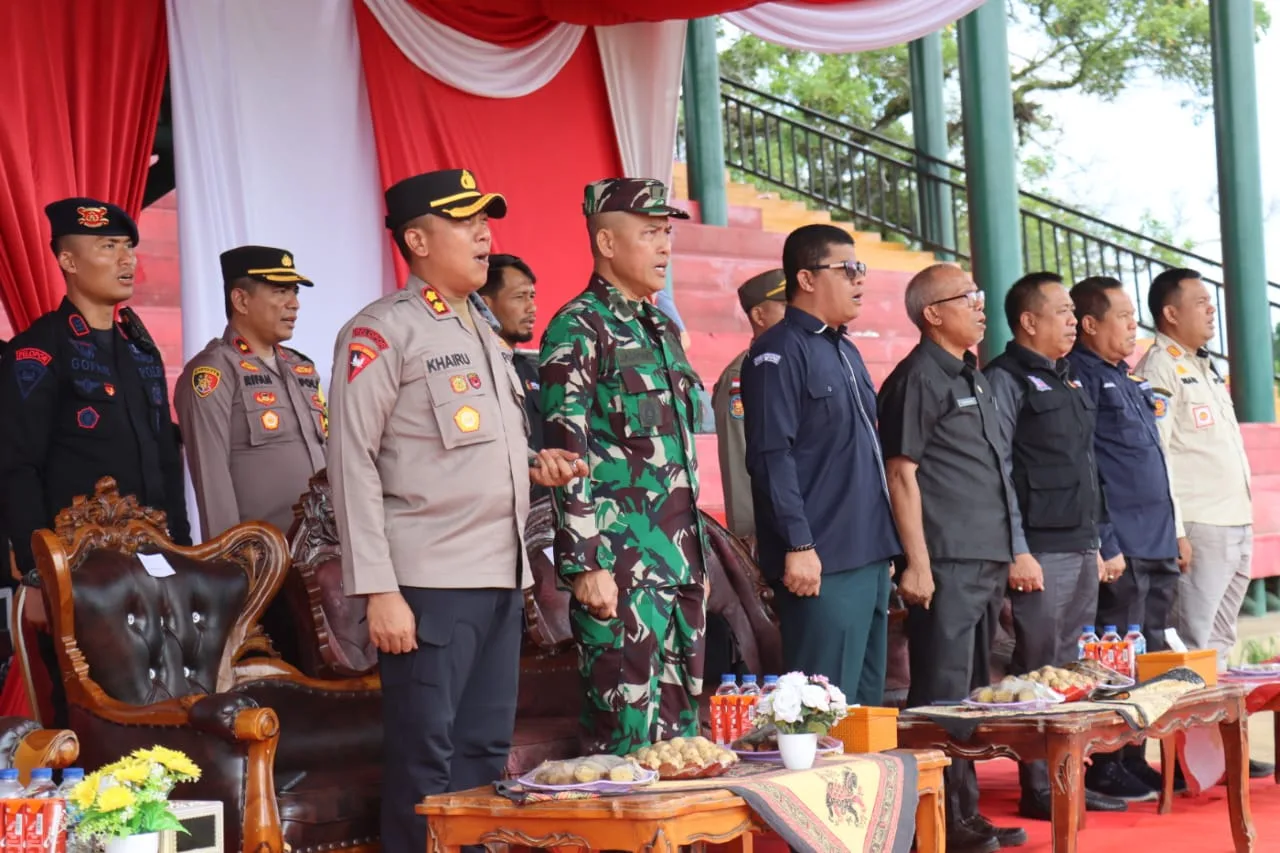 Bawaslu kabupaten PALI Menggelar Apel Patroli Pengawasan Pada Masa Tenang Pemilu Tahun 2024, Bersama Polri, TNI, KPU, PKD, PTPS, Pol PP, dan Anggota Panwascam Talang Ubi