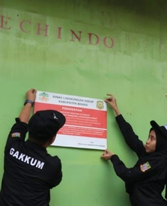 Tegas!! DLH Kabupaten Bekasi Segel dan Tutup 5 CV dan PT yang Melanggar