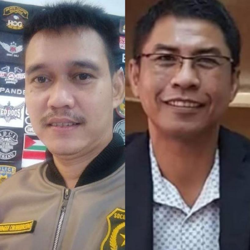 Turangga CakraUndaksana (Ketua Umum LSM Benteng Bekasi) kanan & Gunawan (Ketua Umum LSM Sniper Indonesia)