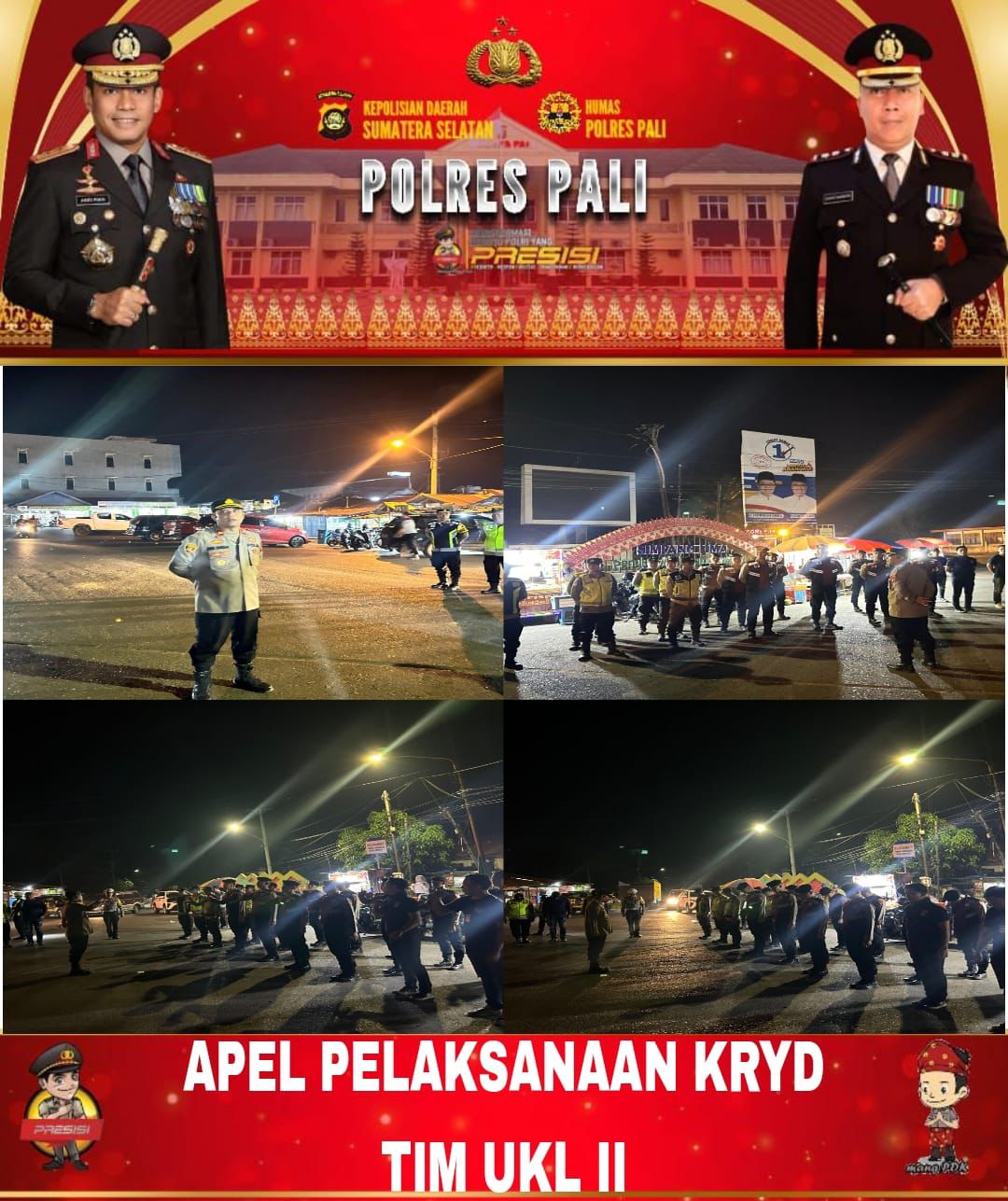 Dalam Rangka Menjaga Keamanan Dan Ketertiban Masyarakat, Tim Unit Kecil Lengkap (UKL) II Polres PALI Menggelar KRYD