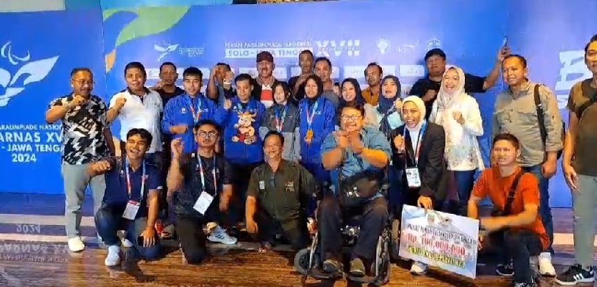 Kontingen Atlet NPCI Kabupaten Bekasi di Peparnas Solo 2024