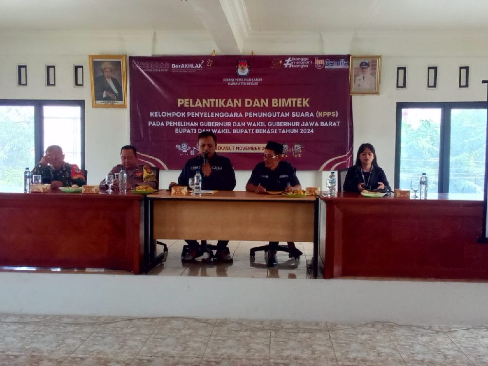 PPK Monitoring Pelantikan dan Bimtek para Anggota PPS Se Kecamatan Karangbahagia Tahun 2024.