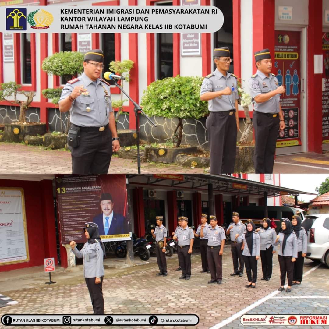Rutan Kotabumi Gelar Apel Pagi Untuk Tingkatkan Kedisiplinan Dan Tanggung Jawab