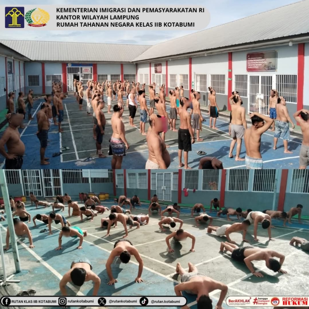 Warga Binaan Rutan Kotabumi Laksanakan Senam Pagi Untuk Kebugaran 