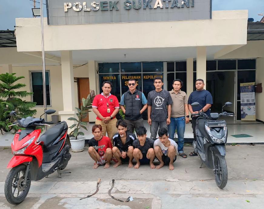 Polsek Sukatani Amankan Empat Pelaku Begal yang Beraksi di Jagawana Bekasi