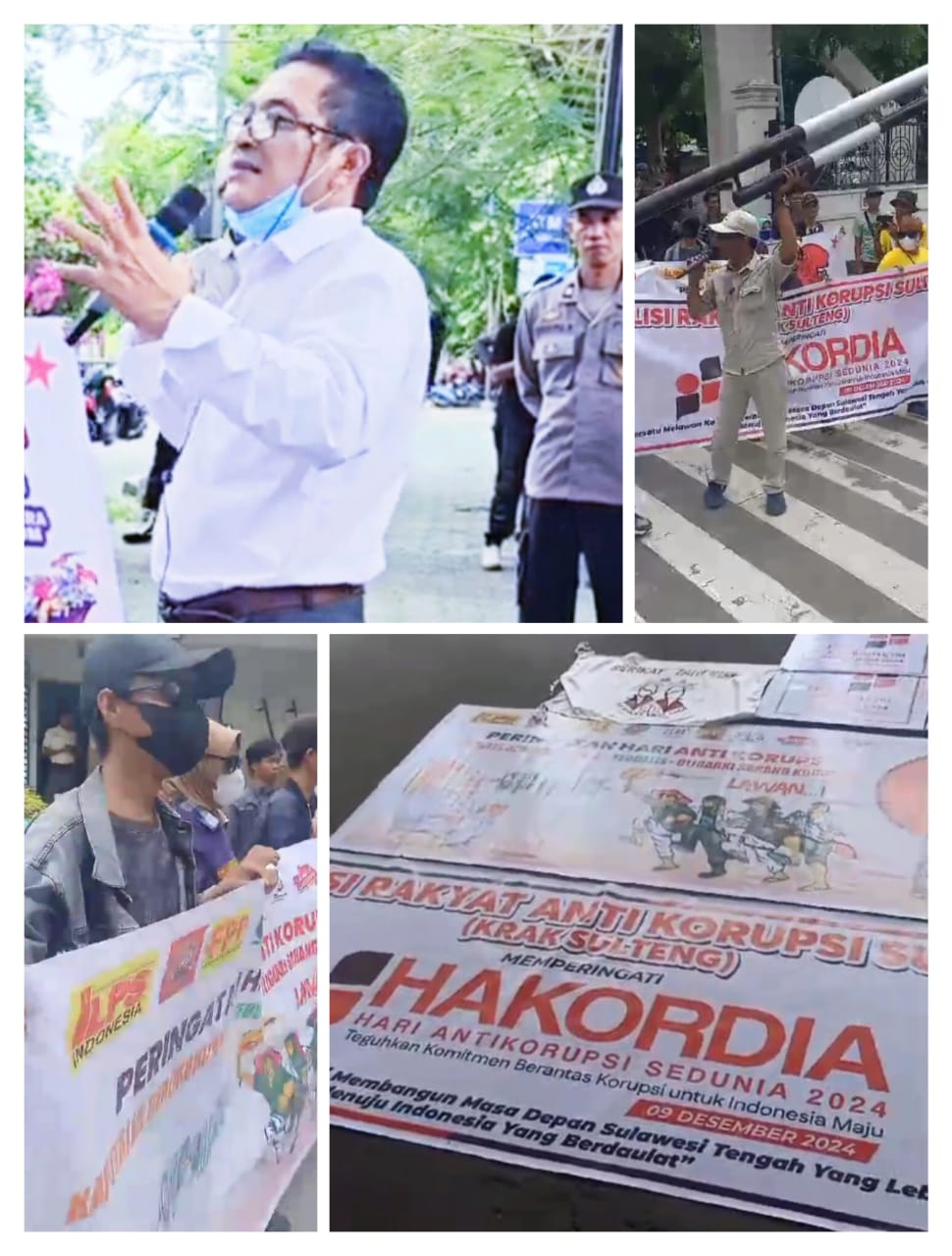 Momen Peringatan Hari Antikorupsi Sedunia 2024, Diwarnai Aksi Demonstrasi di Kota Palu