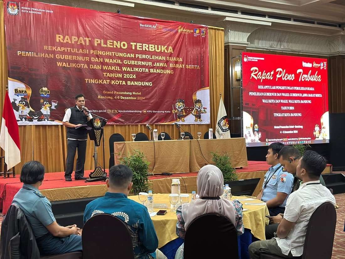 Hasil Akhir Rapat Pleno Perhitungan Suara Terbuka KPU Kota Bandung  2024