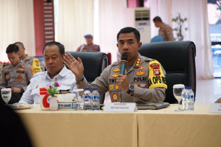Kapolres Metro Bekasi Gelar Rakor d Lintas Sektoral Operasi Lilin Jaya 2024 untuk Pengamanan Libur Panjang, Natal, dan Tahun Baru
