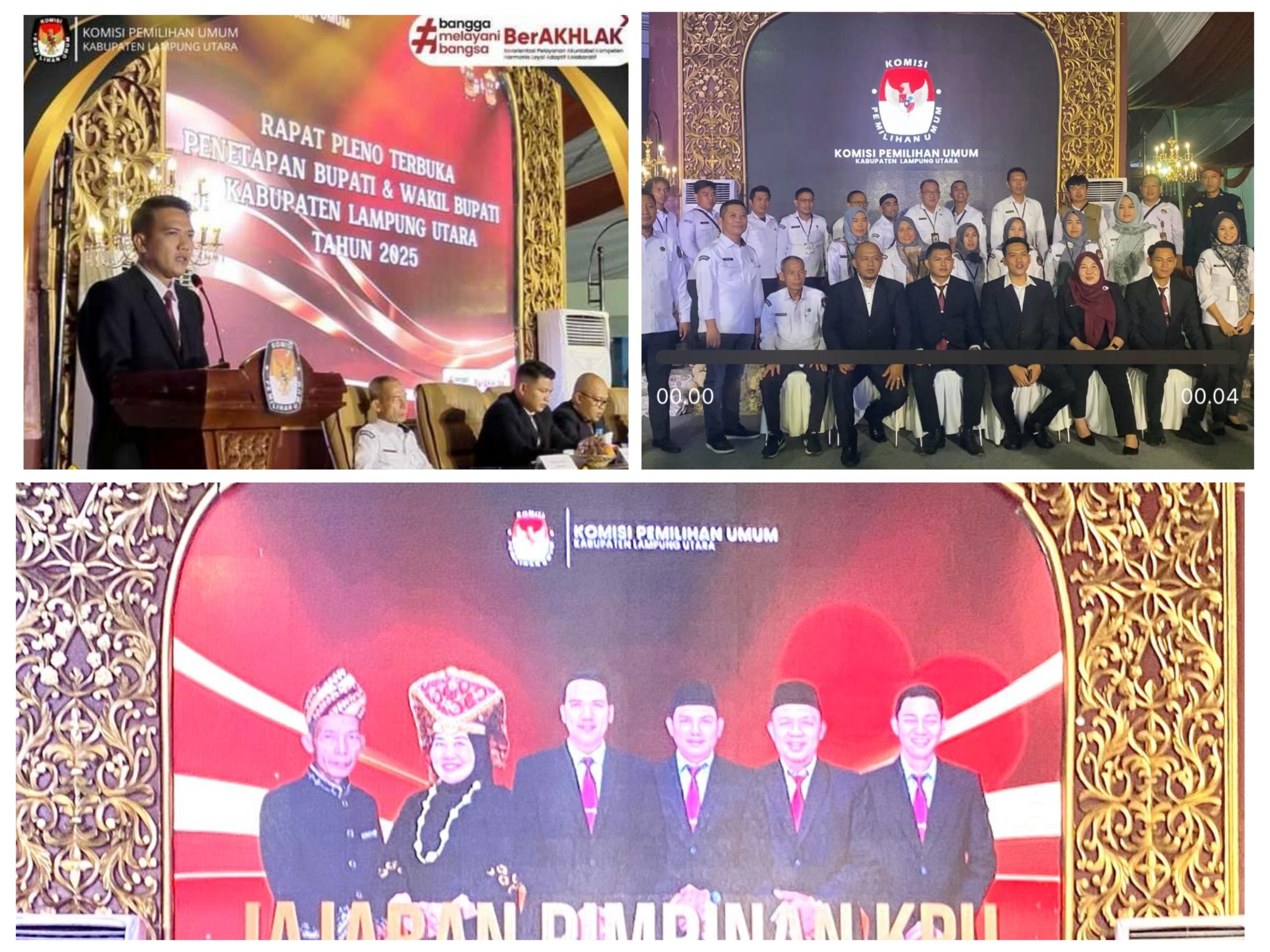 KPUD Lampung utara tetapkan HARLI pasangan nomor urut 1 (satu) Dr. Hamartoni Ahadis dan Romli.,SH.MH sebagai bupati dan wakil bupati periode 2025-2030.