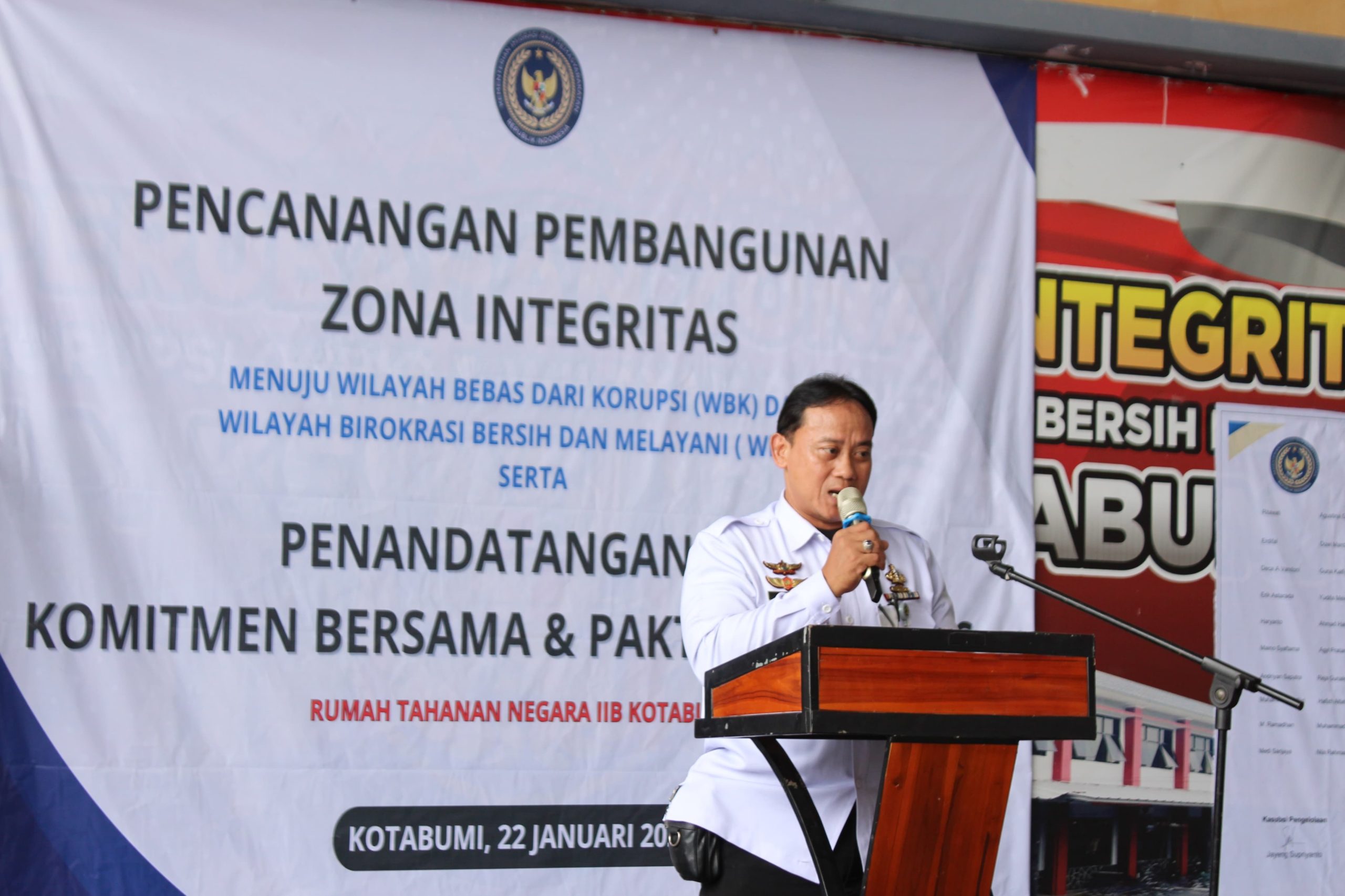 Rutan Kotabumi Laksanakan Pencanangan Pembangunan Zona integritas Menuju WBK & WBBM Serta Komitmen Bersama & fakta Integritas.