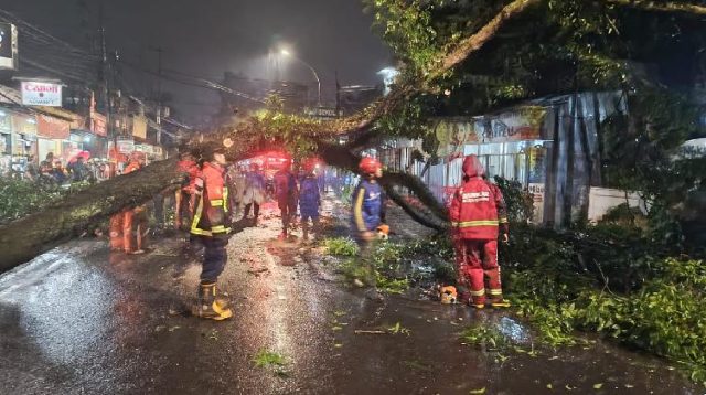 Hujan Deras di Cimahi, Pohon Tumbang dan Menghalangi Jalan