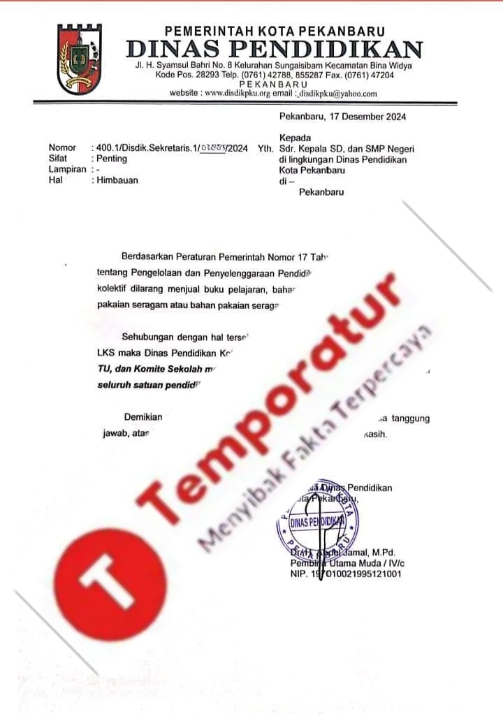 Jika Masih Ada Penjualan LKS yang Membebani Orang Tua Siswa, Kepala Sekolah harus Segera Dicopot!