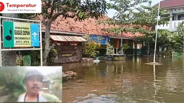 Akibat Hujan Deras dan Buruknya Drainase SDN Sukamulya 05 di Kepung Air