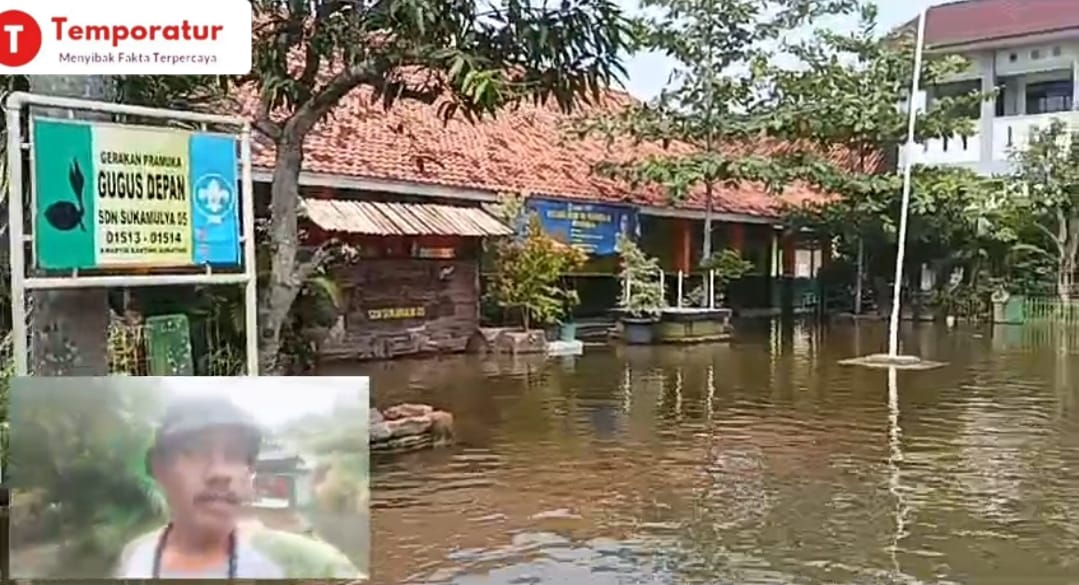 Akibat Hujan Deras dan Buruknya Drainase SDN Sukamulya 05 di Kepung Air