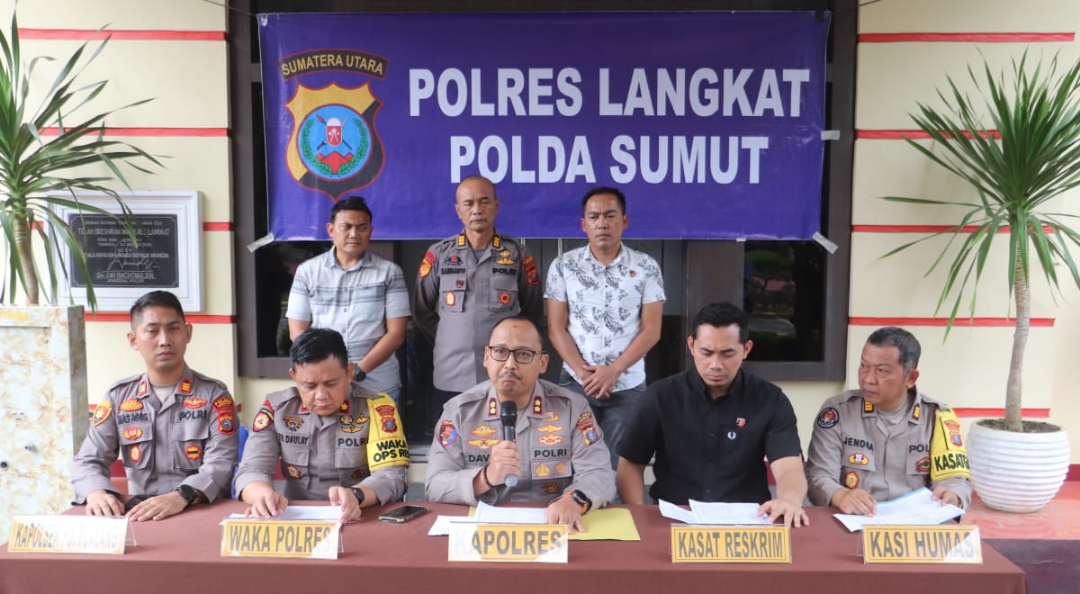 Polres Langkat Amankan 14 Unit Mobil Rental Dugaan Kasus Penggelapan