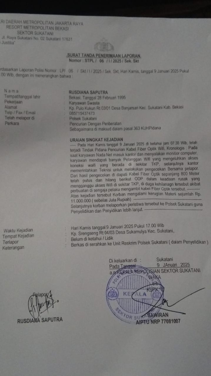 Polsek Sukatani Diharapkan dapat Segera Amankan Pihak yang Terlibat Pencurian