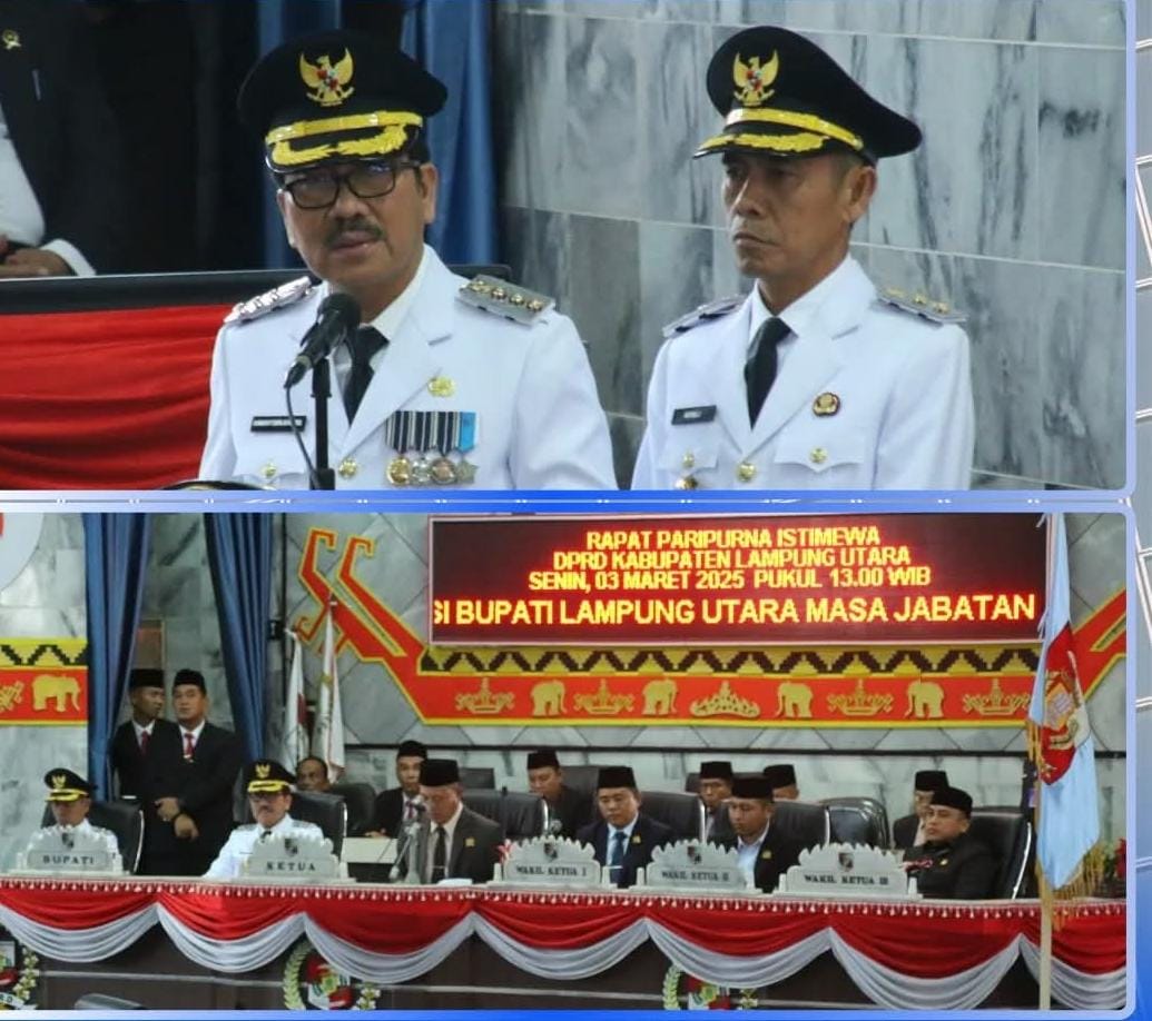 Bupati Lampung Utara Sampaikan Visi-Misi dalam Rapat Paripurna