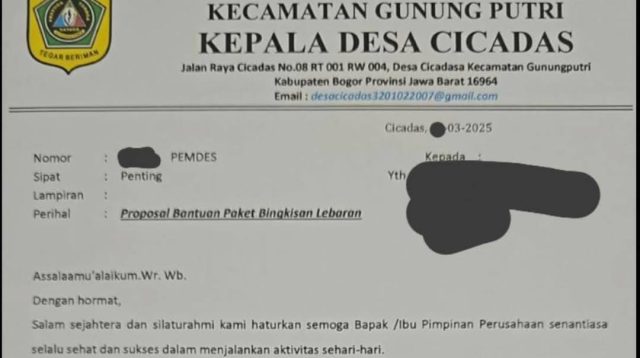 Terjadi Lagi Kades Di Bogor Minta THR 600 Bingkisan Ke Perusahaan
