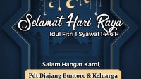 Pdt Djajang Buntoro : Atas Nama Jemaat GBI Hope Kami Ucapan Selamat Hari Raya Idul Fitri 1446 H 