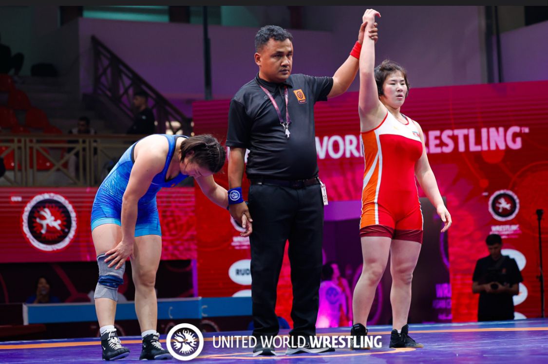 Keterangan foto:Keterangan foto: Herlambang Anak Legenda Gulat Indonesia TMP Sihombing Dipercaya Menjadi Wasit Pertandingan Gulat Asia Championship 2025 Jordania (ft istimewa)