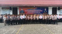Prosesi Pedang Pora Sambut Kedatangan AKBP Rico Yumasri, S.I.K.,M.I.K., Di Mako Polres Probolinggo Kota