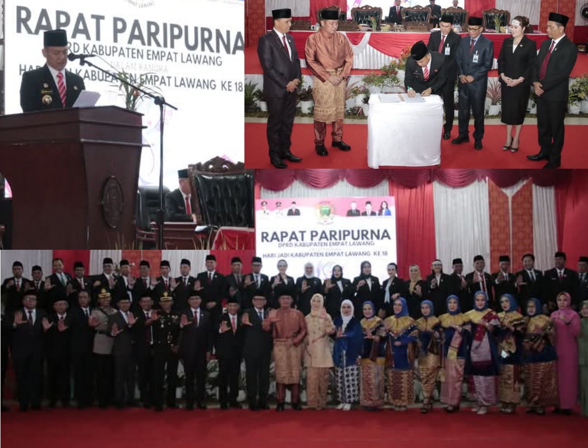 Fauzan  Pj Bupati Empat Lawang Mengapresiasi Guburnur Herman Deru, Gelar Paripurna HUT Kabupaten Empat Lawang Ke-18
