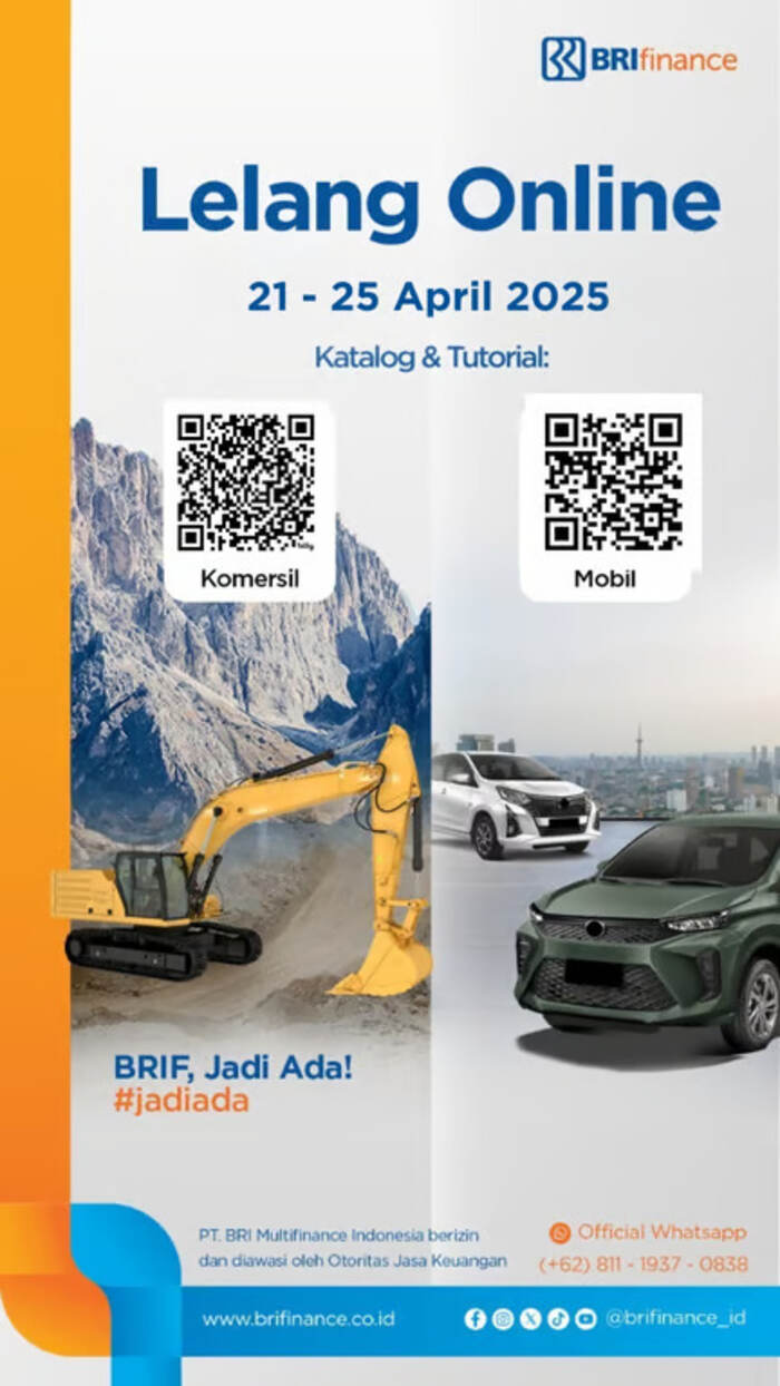 BRI Finance Hadirkan Lelang Online Mobil dan Aset Komersil