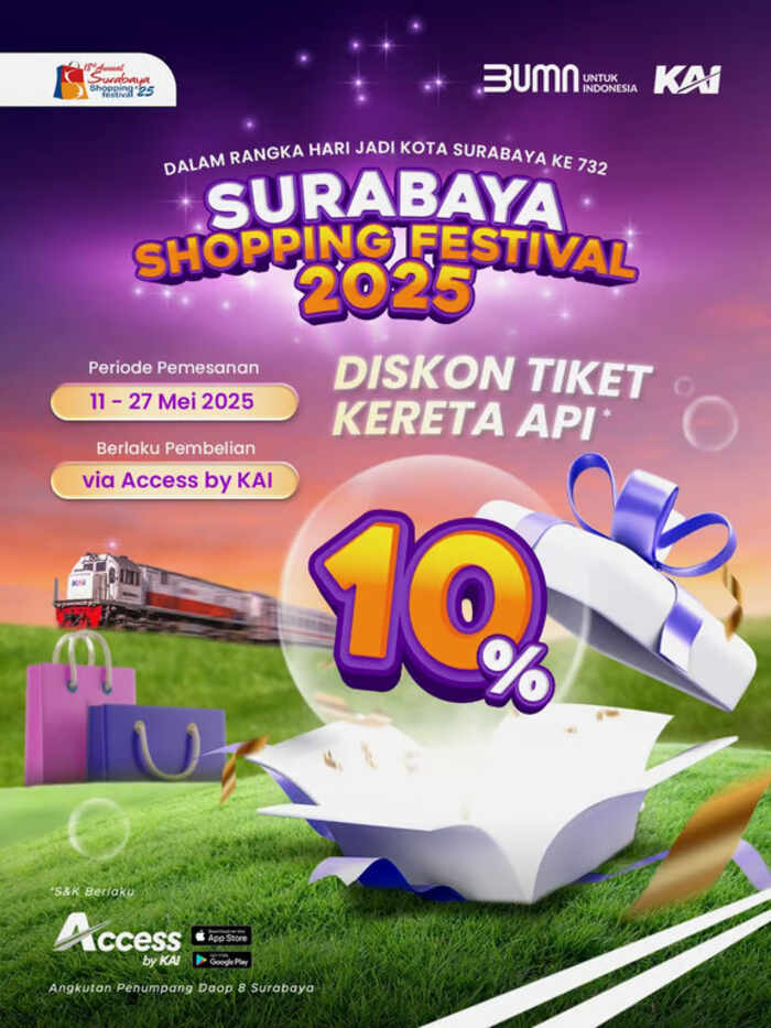 Diskon 10% Tiket KA! Spesial Surabaya Shopping Festival 2025 di Access by KAI