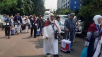 Jamaah Haji Kota Bekasi Kloter 4  Tiba di  Asrama Haji  Bekasi