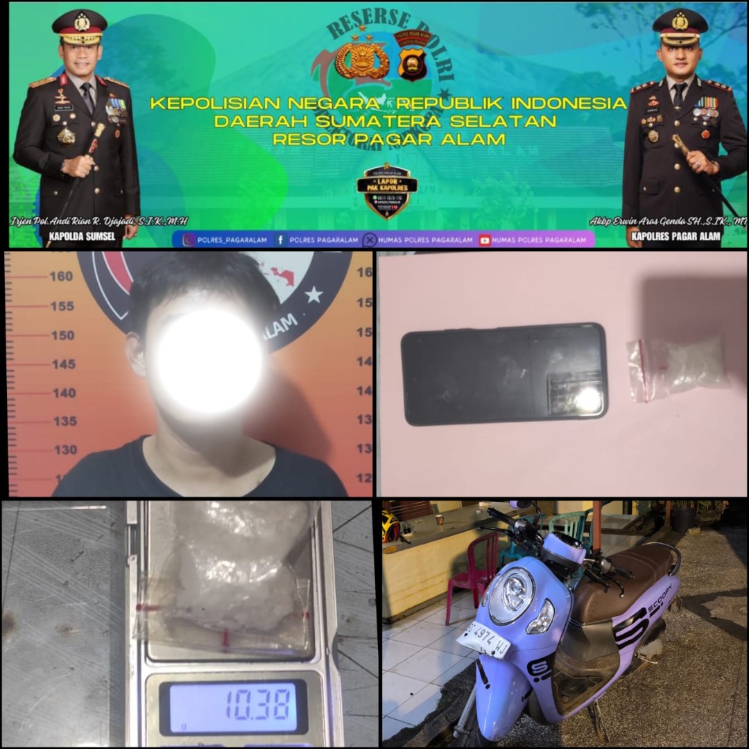 Polres Pagaralam Ringkus Pengedar Shabu Seberat  10,39 Gram 