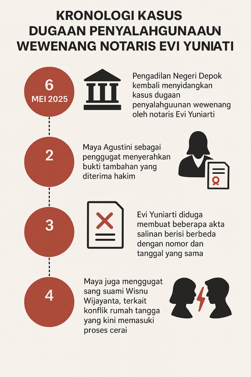 Sidang Dugaan Penyalahgunaan Wewenang oleh Notaris Evi Yuniarti Kembali Digelar, Penggugat Hadirkan Bukti Baru