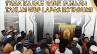 Tak Ada Kata Terlmbat!! Lapas Kotabumi Gencar Berikan Pembinaan dengan Menggelar Pengajian Rutin Warga Binaan 
