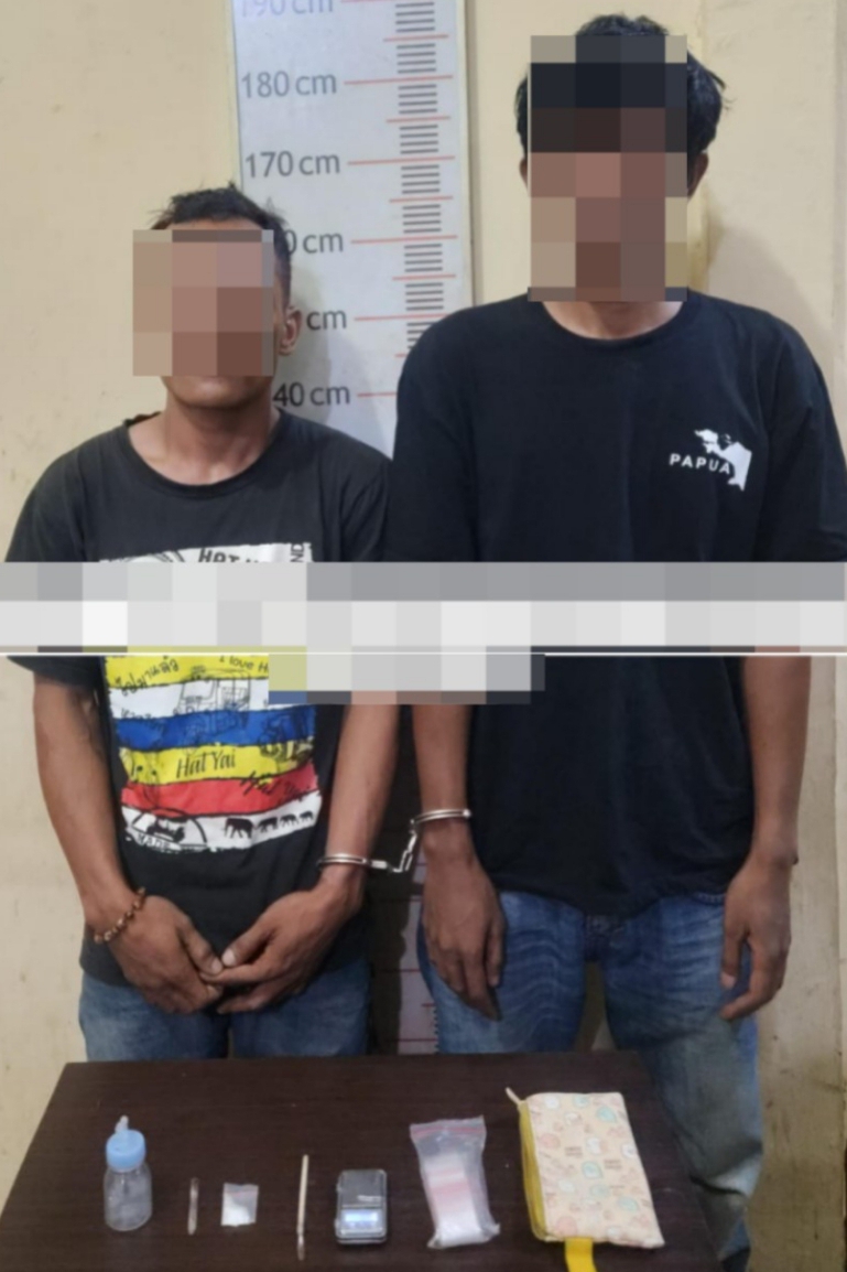 Satuan Narkoba Polres Langkat Amankan Dua Pria Terduga Pelaku Pengedar Sabu