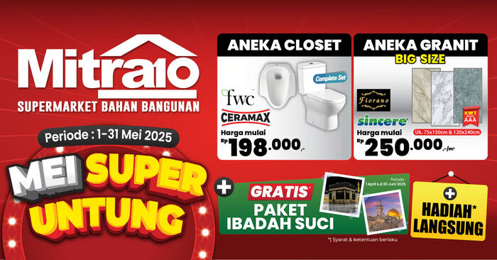 Mitra10 Hadirkan Promo MEI SUPER UNTUNG, Belanja Renovasi Rumah Lebih Hemat