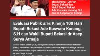 Publik Bekasi, Yuk Evaluasi 100 Hari Kinerja Bupati dan Wakil Bupati Bekasi Dengan Mengisi Google Form Berikut…