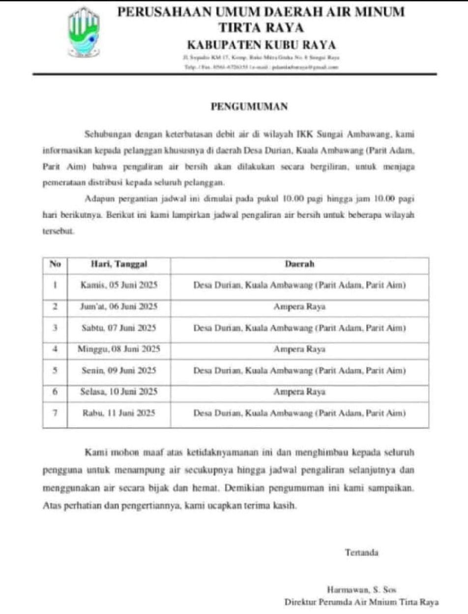 Keluhan Masyarakat Kubu Raya: PDAM Tak Menjawab Kebutuhan Dasar Air Bersih