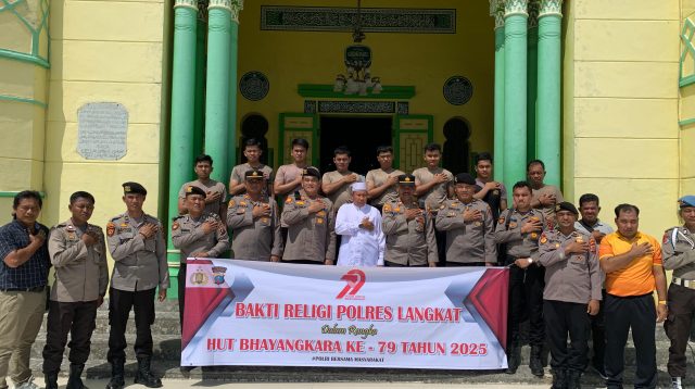 Sat Samapta Polres Langkat Gelar Bakti Religi di Tempat Ibadah Jelang HUT Bhayangkara ke-79