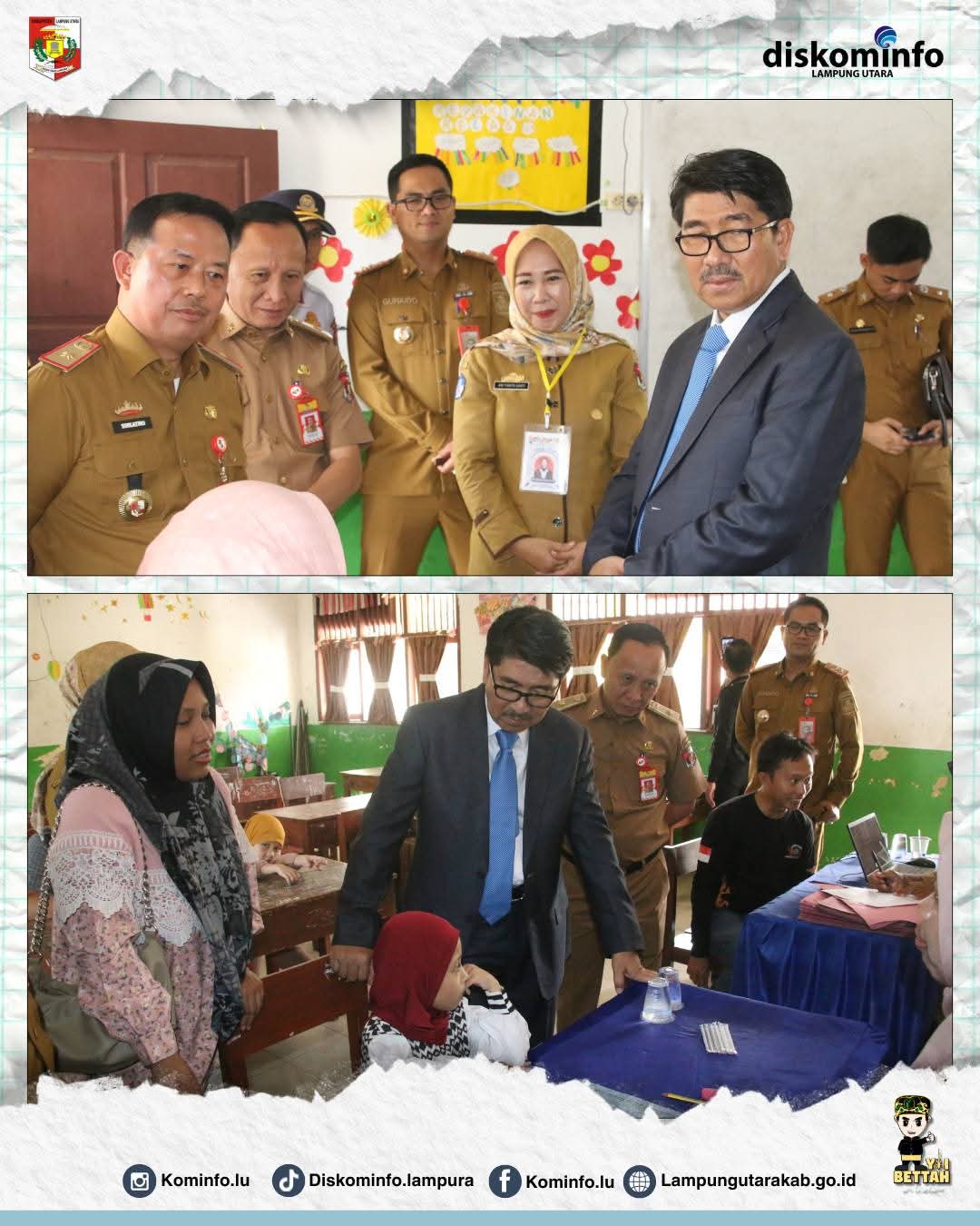 Bupati Lampung Utara Tinjau Langsung Pelaksanaan SPMB di Sejumlah Sekolah