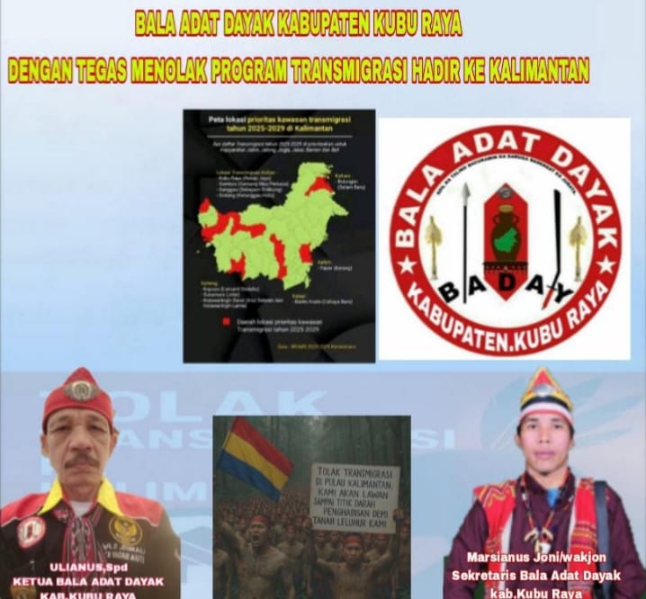 Aktivis Bala Adat Dayak Tolak Transmigrasi di Kalbar: Ancaman bagi Masyarakat Adat