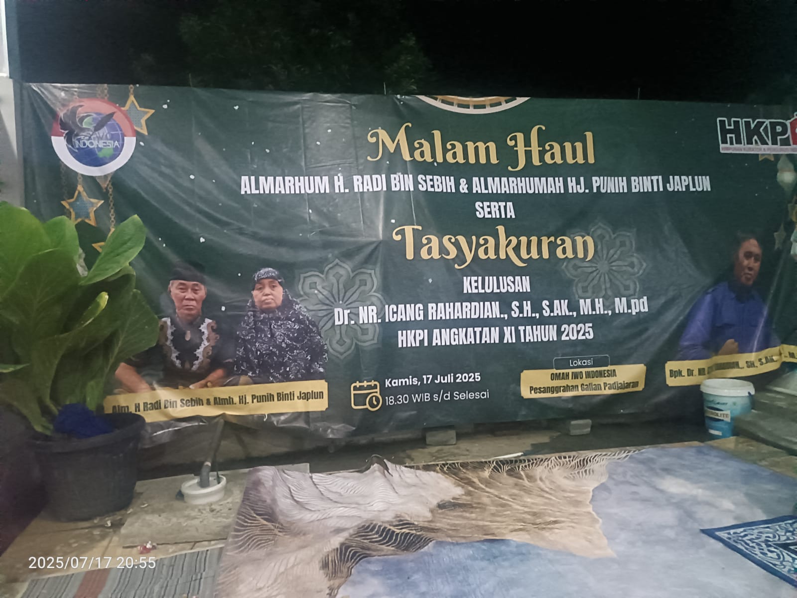 Ketum IWO-I Menggelar Malam Haul Orang Tua Serta Tasyakuran Kelulusan Dr.NR Icang Rahardian S.H.,S.AK.,M.H.,Mpd