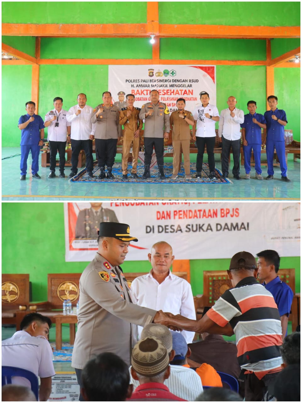 PERDANA,POLRES PALI BERSINERGI RSUD H.ANWAR MAHAKIL GELAR BAKTI KESEHATAN DI DESA SUKA DAMAI