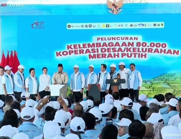 Presiden Prabowo Subianto Meresmikan Peluncuran kelembagaan 80.000 Koperasi Merah Putih