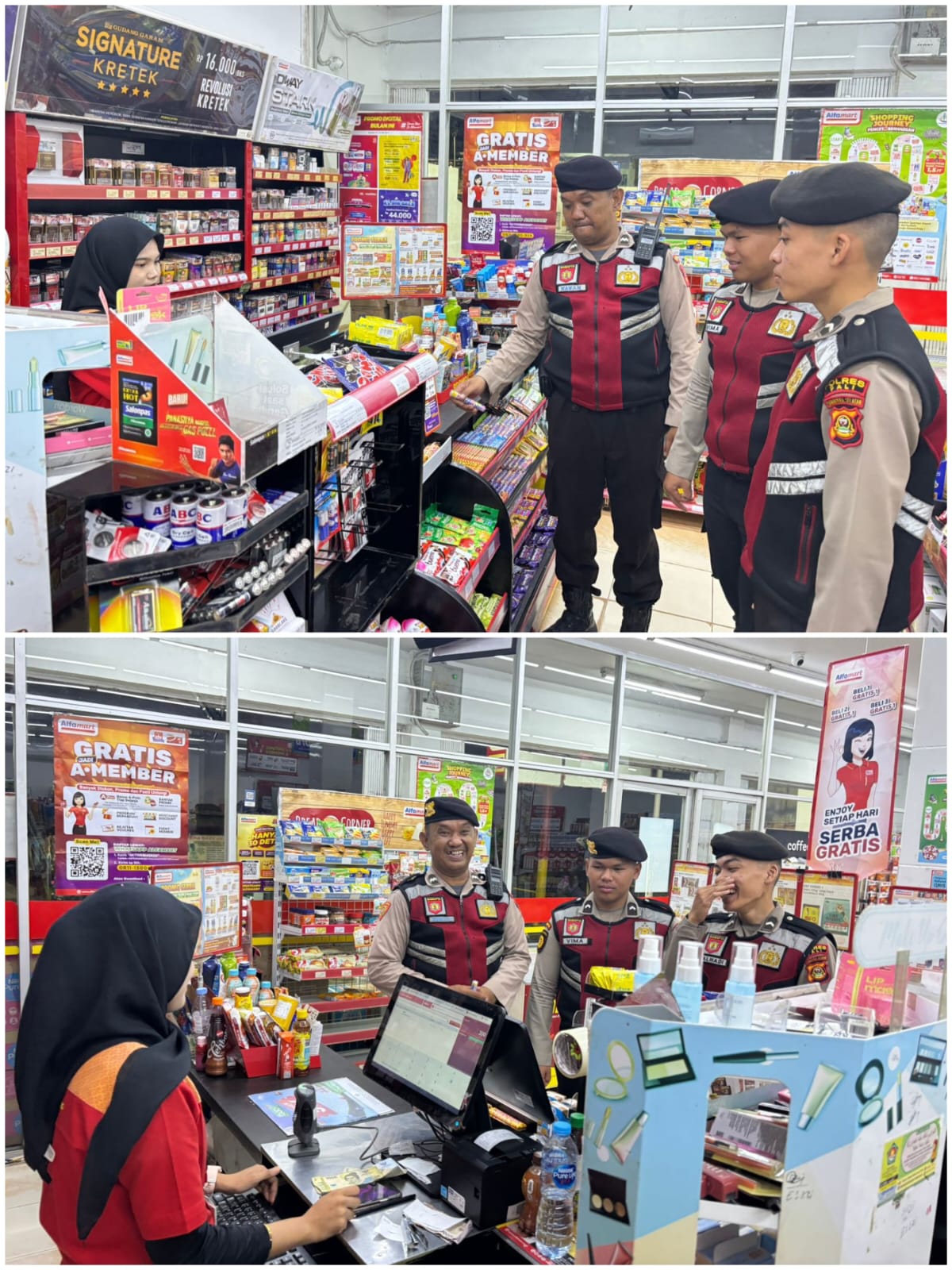 PATROLI PERINTIS PRESISI SAMAPTA POLRES PALI CIPTAKAN RASA AMAN DI PUSAT PERBELANJAAN MALAM HARI