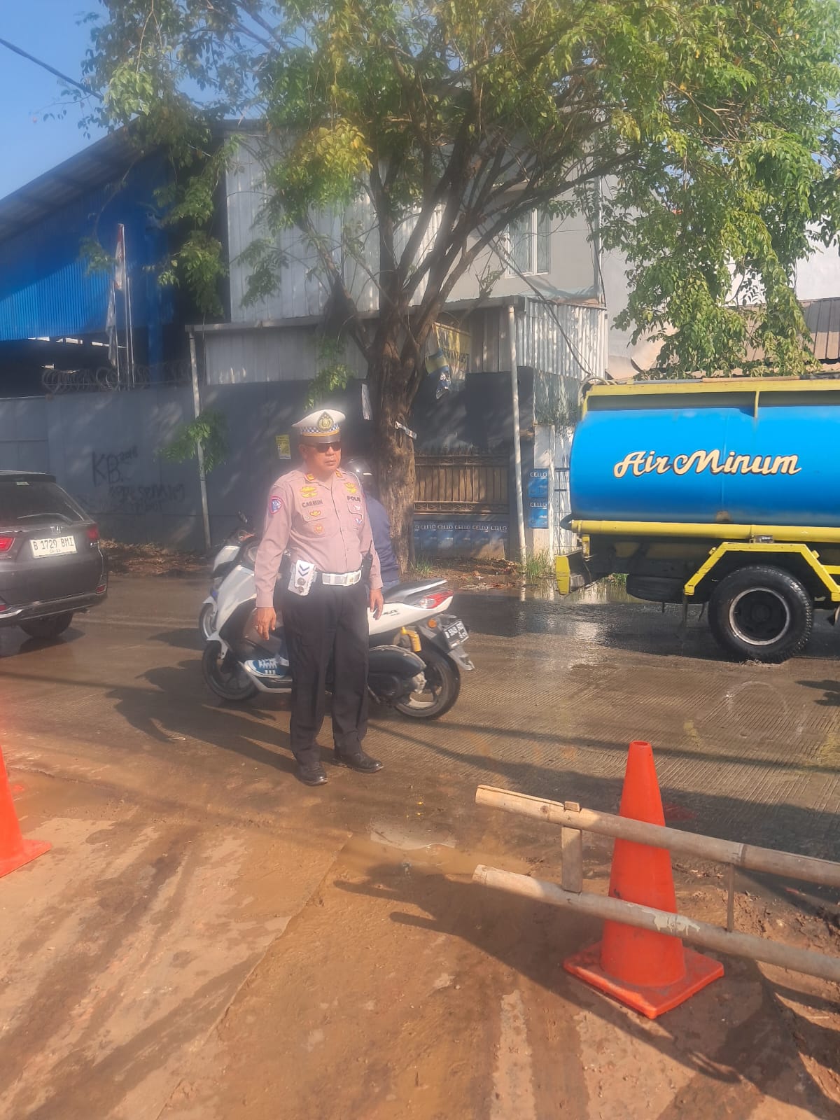 Rawan Menimbulkan Lakalantas, Proyek Urugan di Sukaraya Dihentikan Polsek Cikarang Utara