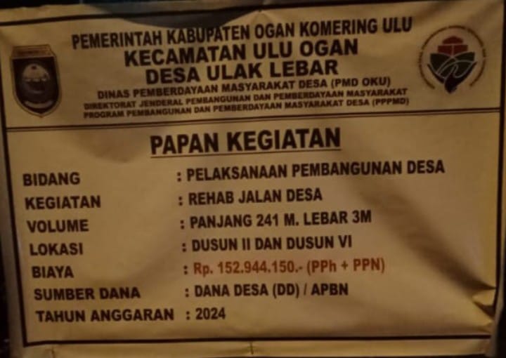 LSM KCBI Soroti Dugaan Korupsi Dana Desa Ulak Lebar Tahun 2023–2024 dan Tumpang Tindih Bantuan CSR PT PGE